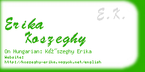 erika koszeghy business card